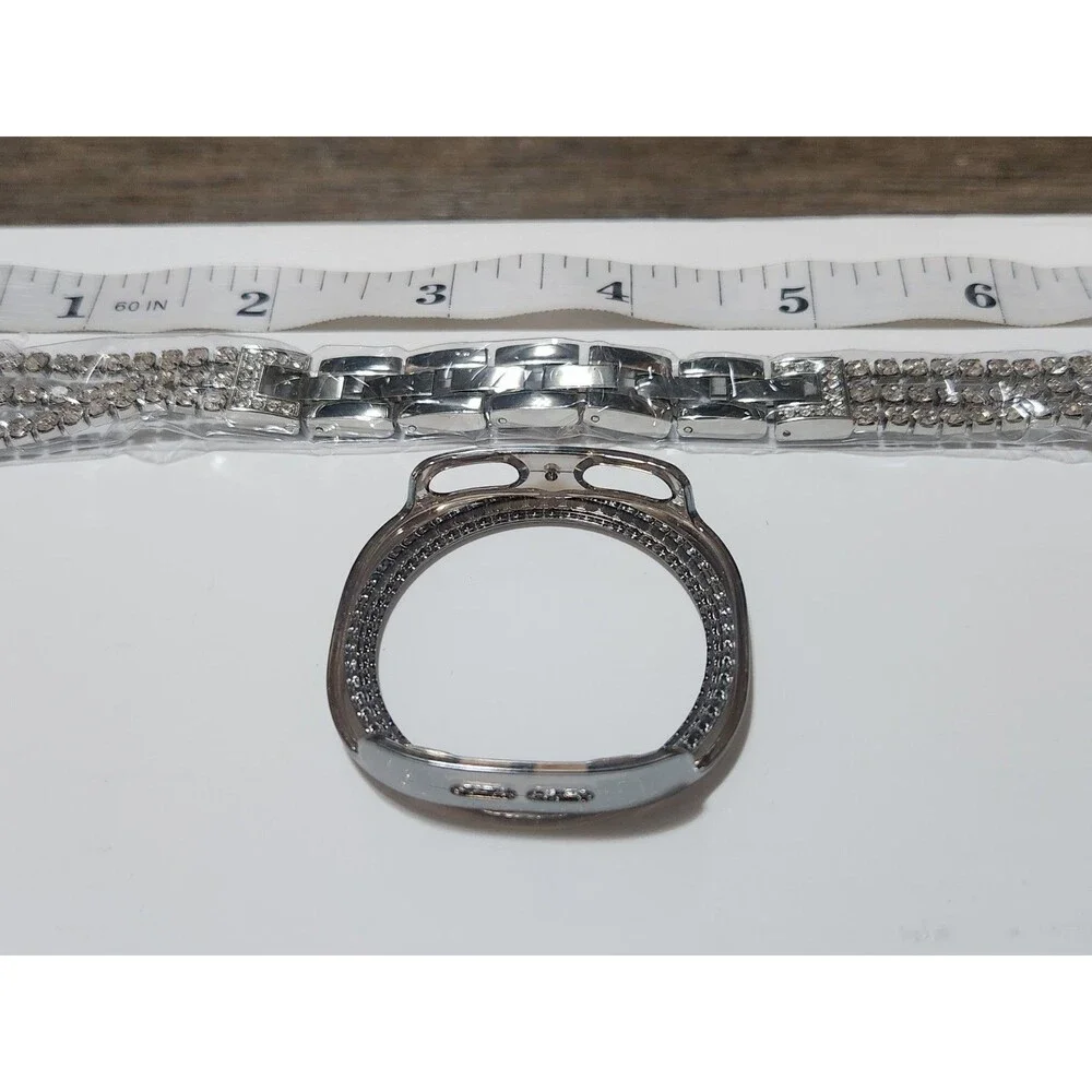 Silver Metal Strap Band w/ Bumper Case for Samsung Galaxy Watch 8 40mm 44mm